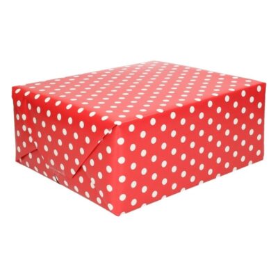 Geschenkpapier rood gestipt 70 x 200 cm 10115473