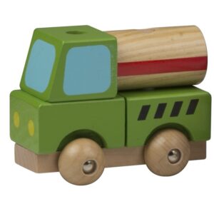 Groene cement wagen hout 9 cm 10101915