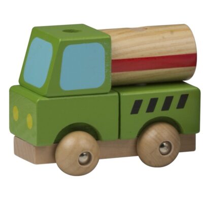 Groene cement wagen hout 9 cm 10101915