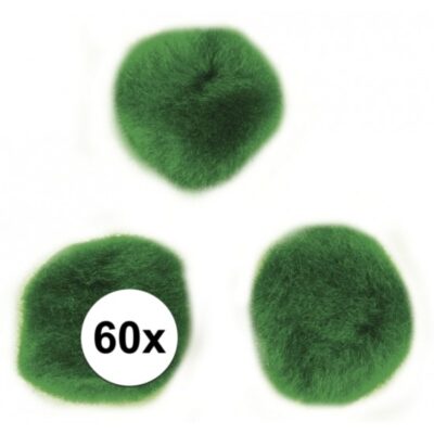 Groene decoratieve pompons 15 mm 10056889