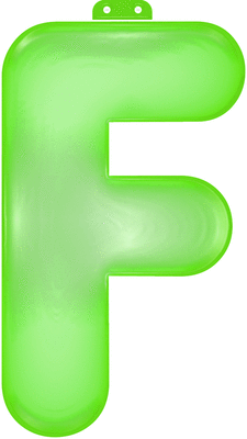 Groene opblaasbare letter F 10033876