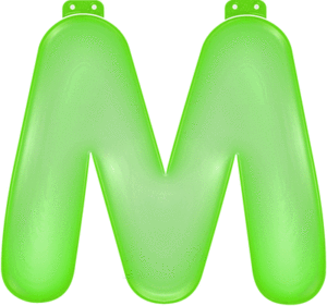 Groene opblaasbare letter M 10033883