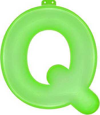 Groene opblaasbare letter Q 10033887