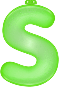 Groene opblaasbare letter S 10033889