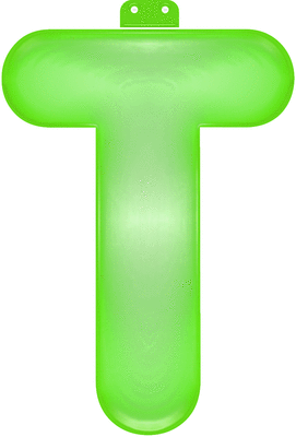 Groene opblaasbare letter T 10033890