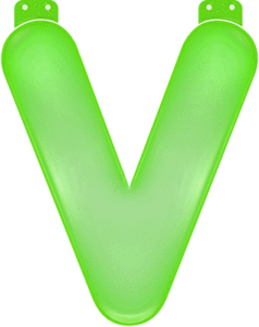 Groene opblaasbare letter V 10033892