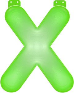 Groene opblaasbare letter X 10033894