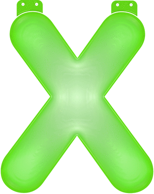 Groene opblaasbare letter X 10033894