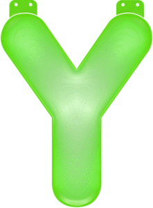 Groene opblaasbare letter Y 10033895