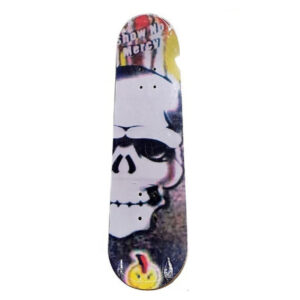 Groot houten skateboard met stoere print met schedel 81 cm 10204951