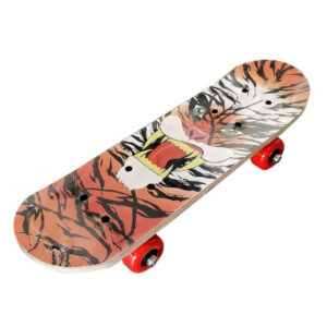 Groot houten skateboard met tijgerprint 81 cm 10204989