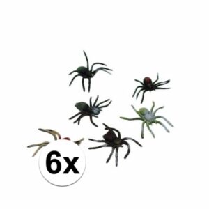 Horror insecten spinnetjes 6 stuks 10 cm 10093828