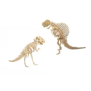 Houten 3D dino puzzel bouwpakket set T-rex en Spinosaurus 10331484