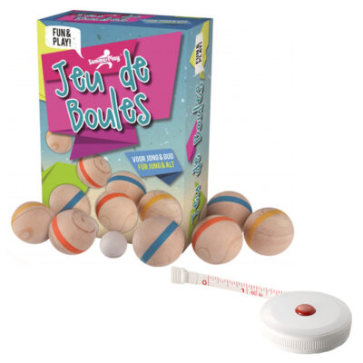 Houten Jeu de boules set met 6 ballen + compact meetlint/rolmaat 1