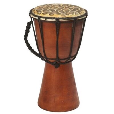 Houten drum instrument met giraffeprint 25cm 10131558