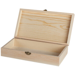 Houten kistje met sluiting en deksel - 25 x 14 x 6 cm - Sieraden/spulletjes/sleutels 10435207