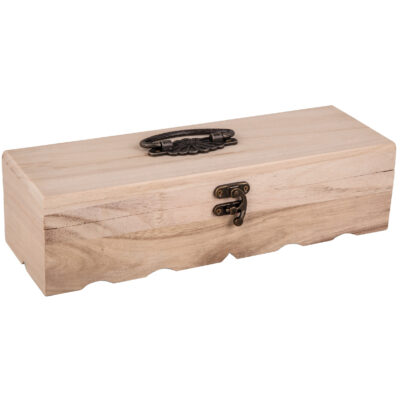 Houten kistje met sluiting en deksel - 29 x 9 x 8 cm - Sieraden/spulletjes/sleutels 10435208