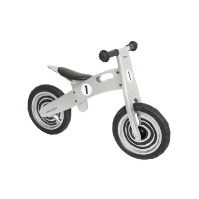 Houten loopfiets zilver voor kinderen 10058198