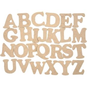 Houten onbedrukte letters 52 stuks 10158387