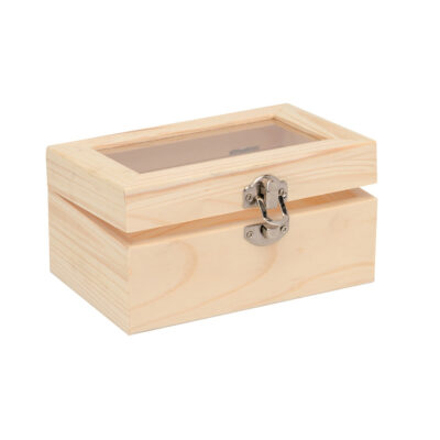 Houten opbergkistje met sluiting en deksel - 15 x 10 x 8 cm - Sieraden/spulletjes/sleutels 10436627