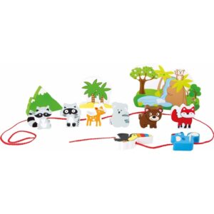 Houten safari speelgoed set 12-delig 10089843