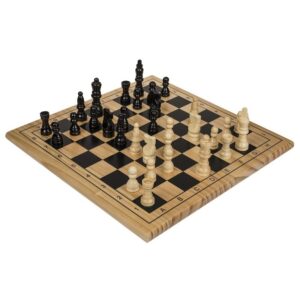 Houten schaakspel met bord 28 x 28 cm 10177913