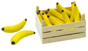 Houten speelgoed bananen in kist 13 x 10 cm 10044283