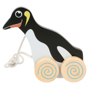 Houten trekdiertje pinguin 13 cm 10058358