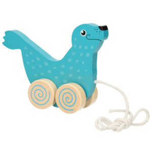 Houten trekdiertje zeehond 15 x 12 cm 10081067