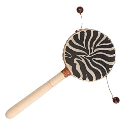 Houten trommel instrument met zebraprint 20 cm 10131569