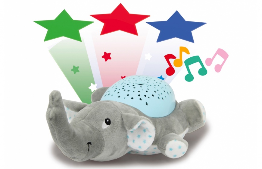 JAMARA Dreamy Elephant nachtlamp led 32 cm grijs/blauw 332397