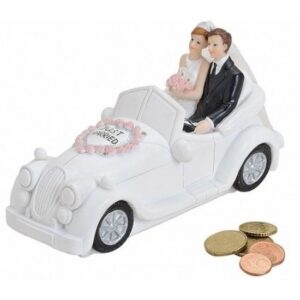 Just married trouwauto spaarpot bruiloft artikelen 16 cm 10058827