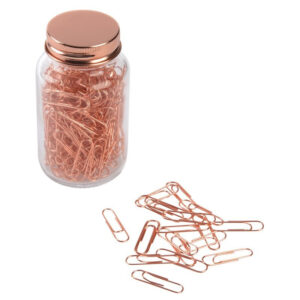 Kantoorartikelen koperen paperclips 200 stuks in pot 10196755