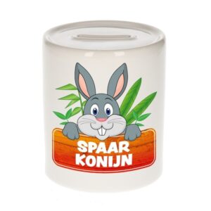 Kinder cadeau spaarpot konijn 9 cm 10099681