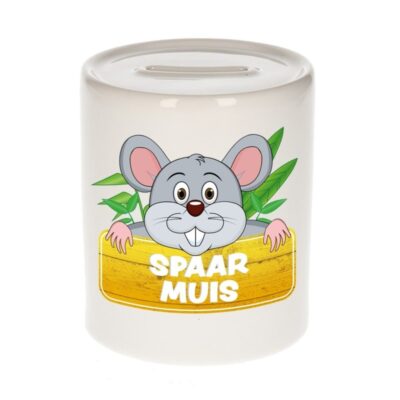 Kinder cadeau spaarpot muis 9 cm 10099654