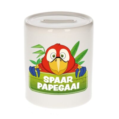 Kinder cadeau spaarpot papegaai 9 cm 10099652