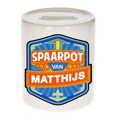 Kinder cadeau spaarpot voor een Matthijs 10100373