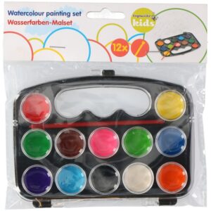 Kinderen schilders/schilderen waterverf set 12 kleuren - Hobby/knutselen 10080590