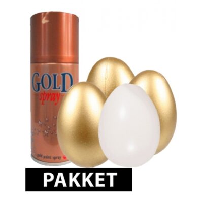 Kip met gouden eieren setje 4 stuks 10067059