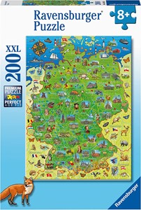 Kleurrijke Kaart van Duitsland Puzzel (200 XXL stukjes) 33655629959