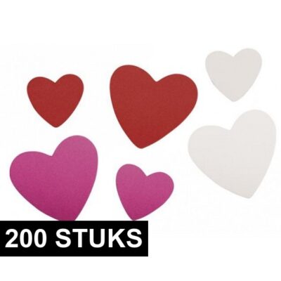 Knutsel rubberen hartjes zelfklevend 200 stuks 10145255