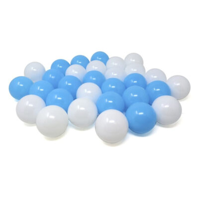 Kunststof ballenbak ballen - blauw/wit - 30x stuks - ca 6 cm 10425697