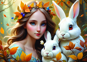 Lady and Bunnies Puzzel (500 stukjes) 38365819306