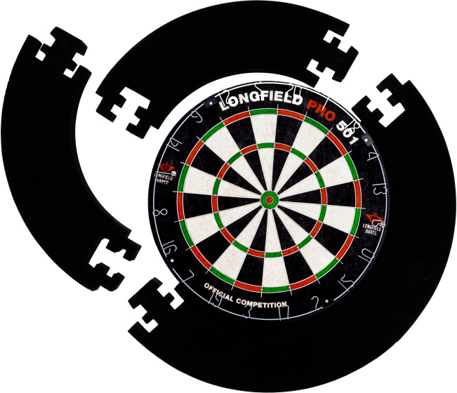 Longfield Darts Dartbord Omranding voor Muurbescherming 4 delig 1024730