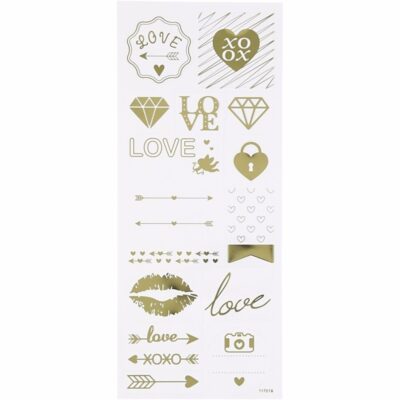 Love stickers goud 14 stuks 10094025