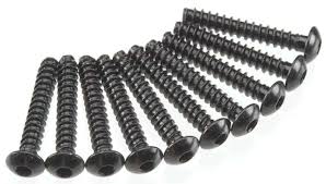 M3x18mm Hex Socket Tapping Button Head (Black) (10pcs) (AXA438) 10615