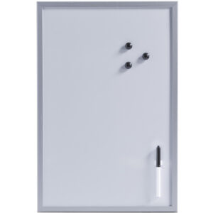 Magnetisch whiteboard/memobord met grijze rand 40 x 60 cm 10220932