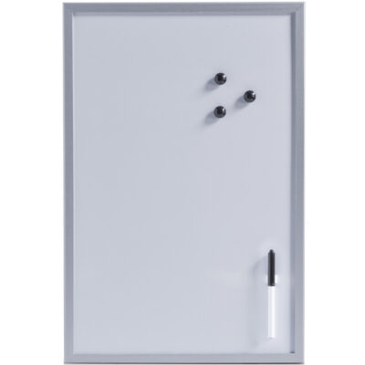 Magnetisch whiteboard/memobord met grijze rand 40 x 60 cm 10220932