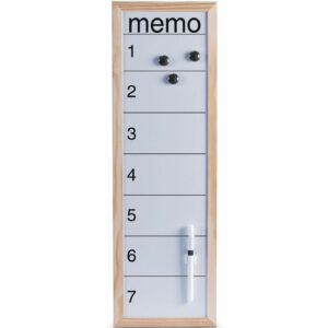 Magnetisch whiteboard/memobord met houten rand 20 x 60 cm 10222855