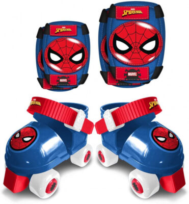 Marvel Spider Man Rolschaatsen met Bescherming Blauw/Rood maat 23 27 920285